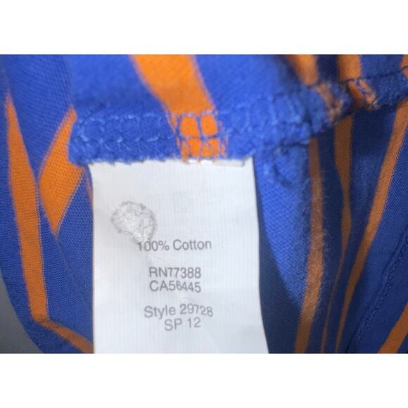 J. Crew Factory Blue and Orange Striped Large Long Sleeve Tee - Picture 5 of 5